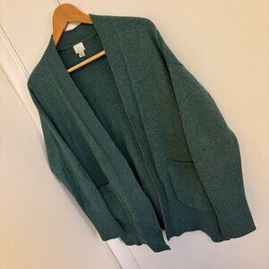 A New Day Open Front Cardigan Sweater Teal Size Small